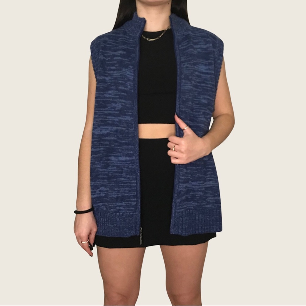 Vintage blue longline sweater vest